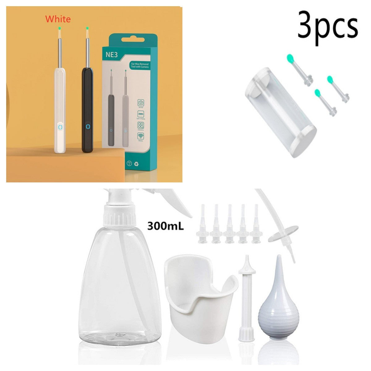 NE3 Ear Cleaner With Camera LED Light Wireless Ear Endoscope Ear Cleaning Kit For I-phone