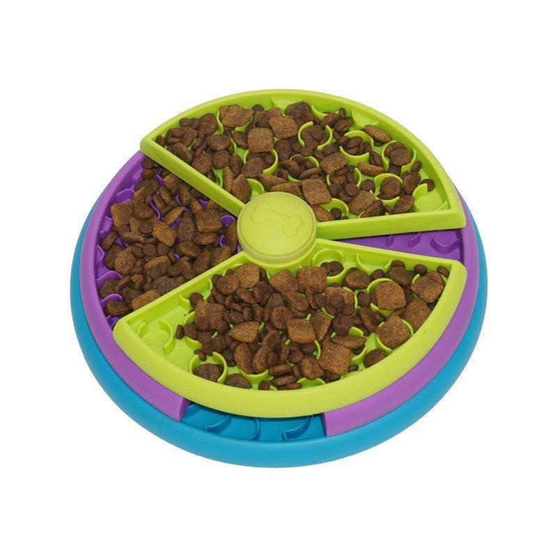 Slow Food Bowl Anti Choking Cat Bowl Dog Basin Puzzle Feeder Healthy Pet Rotating Game Board Anti Choking Cat Bow