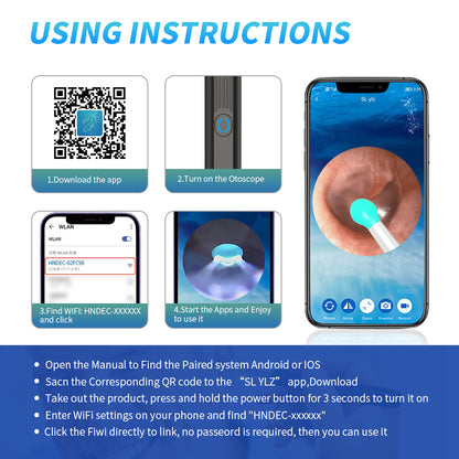 NE3 Ear Cleaner With Camera LED Light Wireless Ear Endoscope Ear Cleaning Kit For I-phone