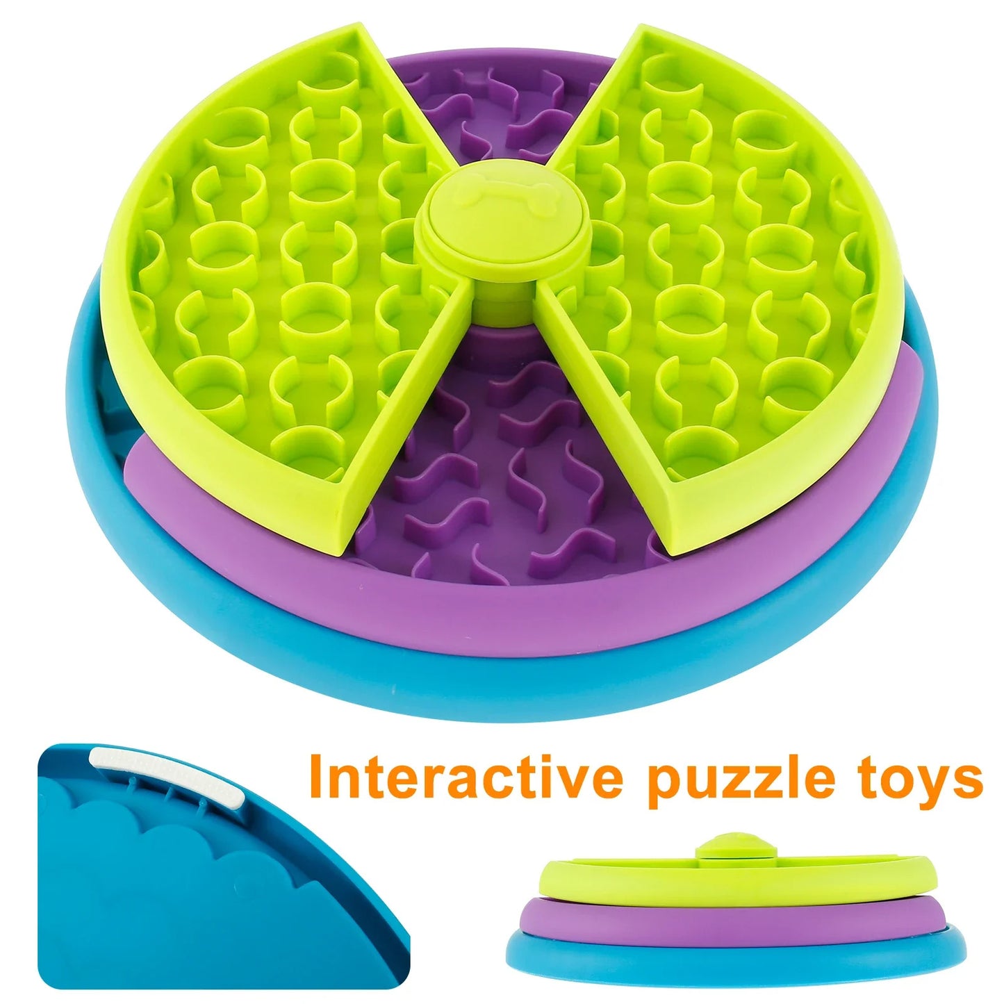 Slow Food Bowl Anti Choking Cat Bowl Dog Basin Puzzle Feeder Healthy Pet Rotating Game Board Anti Choking Cat Bow