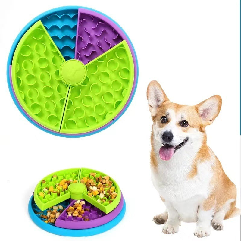 Slow Food Bowl Anti Choking Cat Bowl Dog Basin Puzzle Feeder Healthy Pet Rotating Game Board Anti Choking Cat Bow