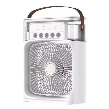 Summer Cooling Fan 3 In 1 Portable Desktop Humidifier USB Mini Air Conditioners Night Light Water Mist For Home, Office